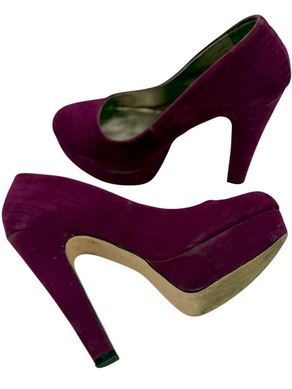 VTG JustFab Purple Platform Block Heels 9 | Vampy Baddie Indie Sleaze McBling - Picture 16 of 16